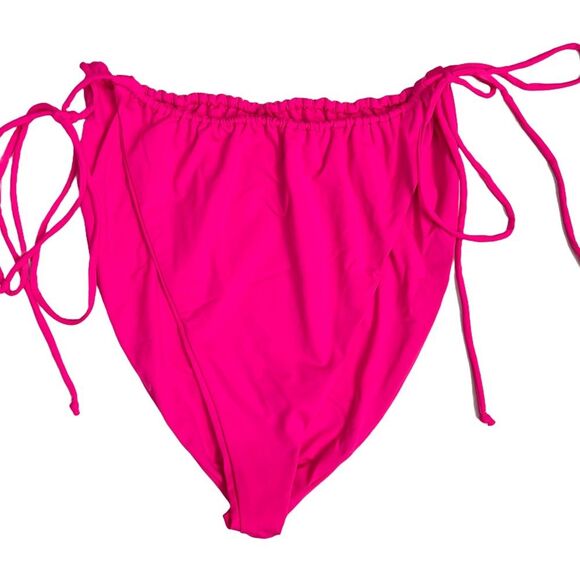 Good American Neon Pink Tiny Ties Bikini Set - Size 7 / 4x / 22 - 24 - Picture 4 of 11